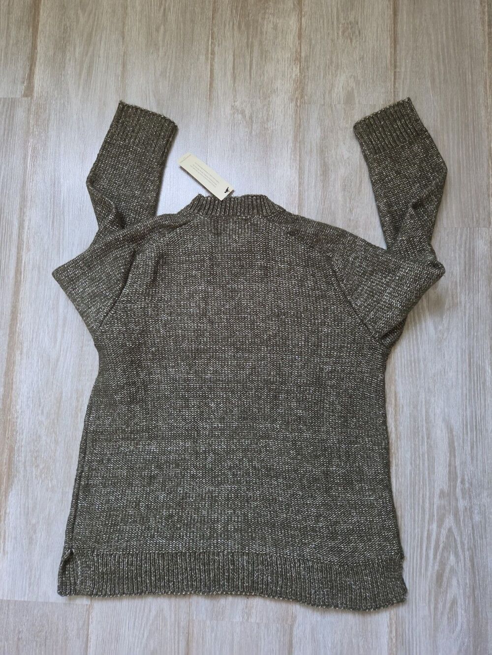 NWT Banana Republic Marled Green Crew Neck Sweater Petite Small Knit Pullover - Picture 9 of 9
